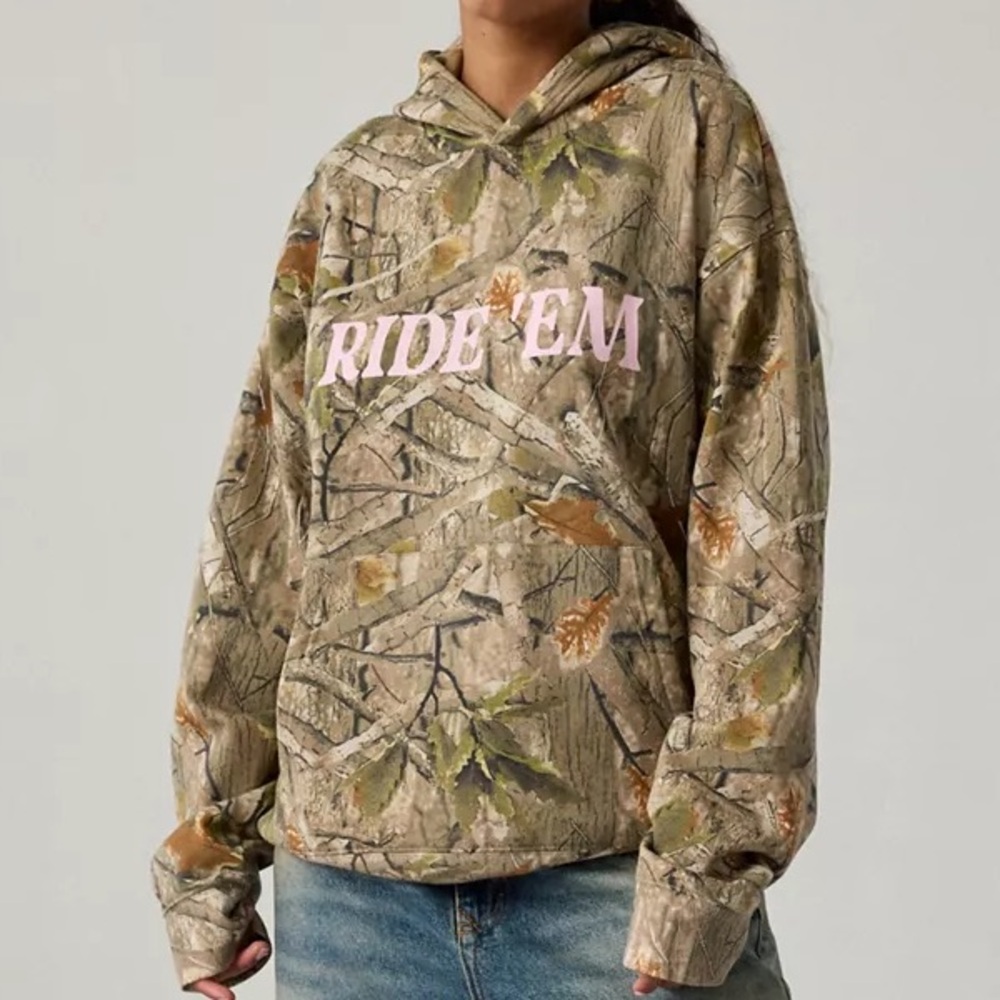'Ride 'Em' Camo Hooded Sweatshirt